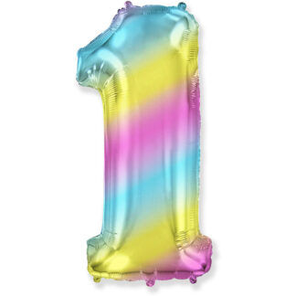 Palloncino Mylar Numero 1 Multicolor Gradient
