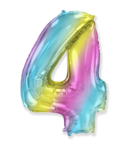Palloncino Mylar Numero 4 Multicolor Gradient