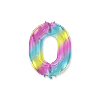 Palloncino Mylar Numero 0 Multicolor Gradient Mini