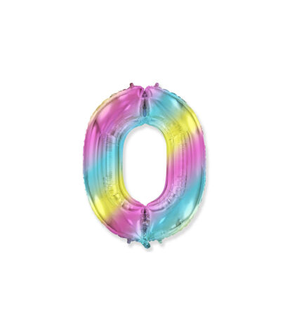 Palloncino Mylar Numero 0 Multicolor Gradient Mini