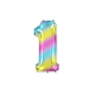 Palloncino Mylar Numero 1 Multicolor Gradient Mini