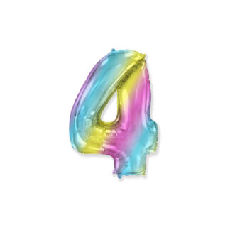 Palloncino Mylar Numero 4 Multicolor Gradient Mini