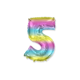 Palloncino Mylar Numero 5 Multicolor Gradient Mini