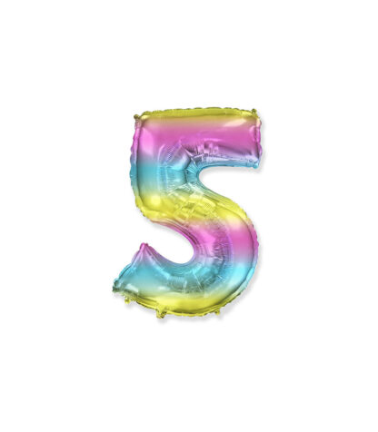 Palloncino Mylar Numero 5 Multicolor Gradient Mini
