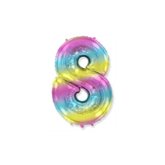 Palloncino Mylar Numero 8 Multicolor Gradient Mini