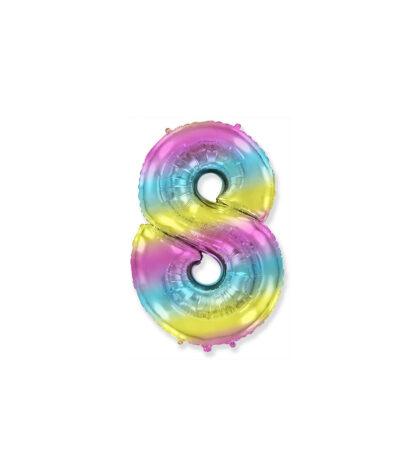 Palloncino Mylar Numero 8 Multicolor Gradient Mini