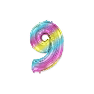 Palloncino Mylar Numero 9 Multicolor Gradient Mini