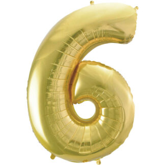 Palloncino Mylar Numero 6 Champagne