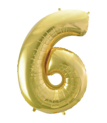 Palloncino Mylar Numero 6 Champagne