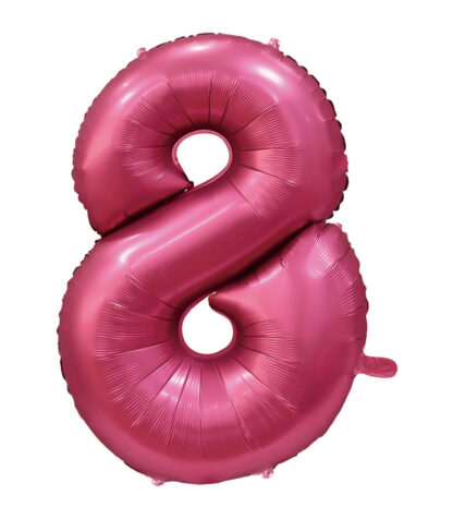 Palloncino Mylar Numero 8 Melograno Satinato