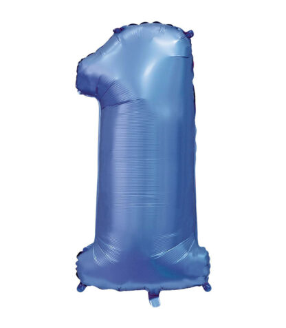 Palloncino Mylar Numero 1 Blu Satinato