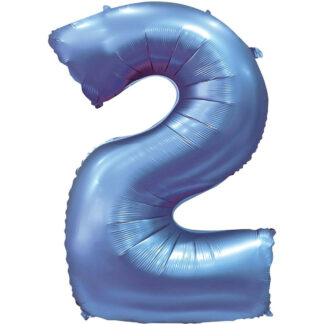 Palloncino Mylar Numero 2 Blu Satinato