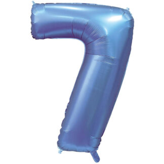 Palloncino Mylar Numero 7 Blu Satinato