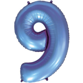 Palloncino Mylar Numero 9 Blu Satinato