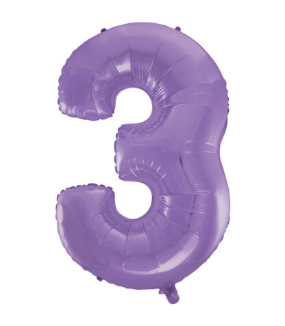 Palloncino Mylar Numero 3 Lilla