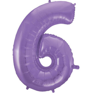 Palloncino Mylar Numero 6 Lilla