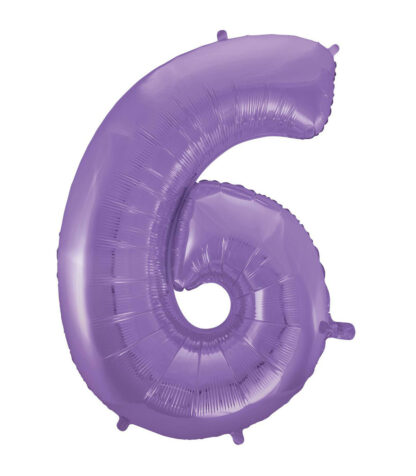 Palloncino Mylar Numero 6 Lilla