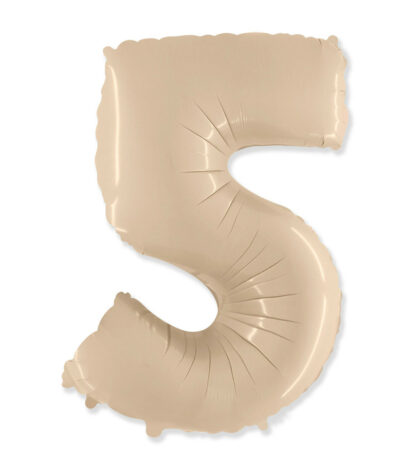 Palloncino Mylar Numero 5 Crema