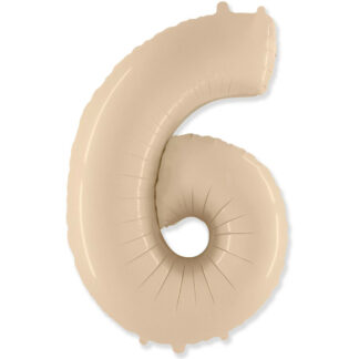 Palloncino Mylar Numero 6 Crema