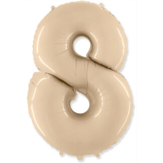 Palloncino Mylar Numero 8 Crema