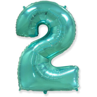 Palloncino Mylar Numero 2 Verde Menta