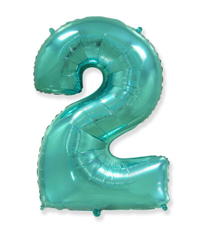 Palloncino Mylar Numero 2 Verde Menta