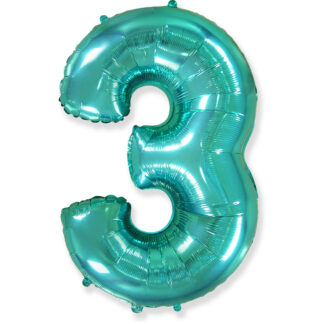 Palloncino Mylar Numero 3 Verde Menta