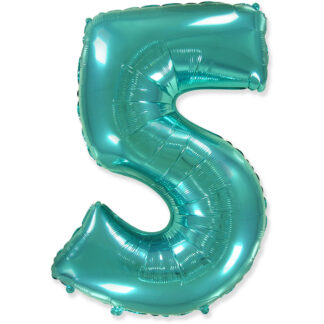 Palloncino Mylar Numero 5 Verde Menta