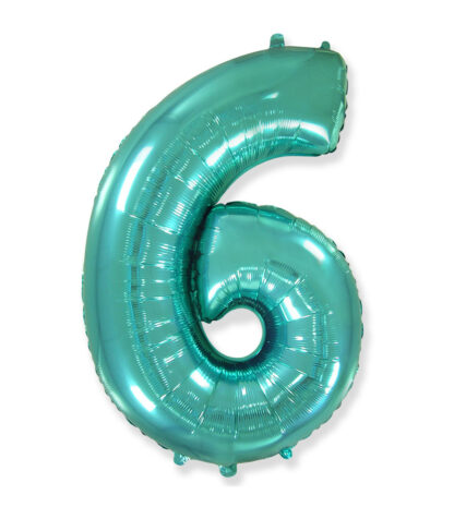 Palloncino Mylar Numero 6 Verde Menta