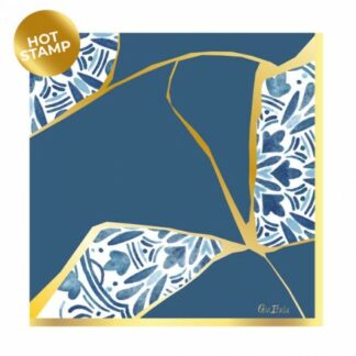 Tovaglioli 3 veli in carta kintsugi Blu