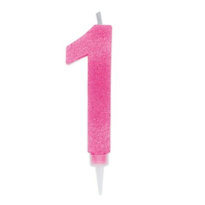 Candelina Glitter Maxi fucsia numero 1