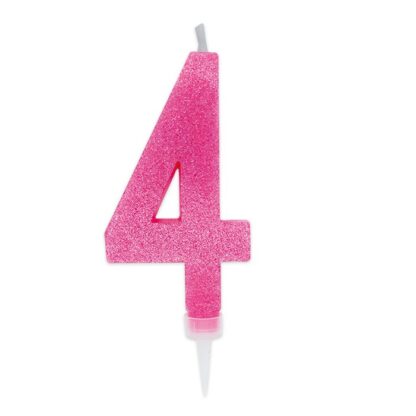 Candelina Glitter Maxi fucsia numero 4