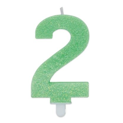 Candelina Glitter media verde numero 2