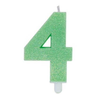 Candelina Glitter media verde numero 4