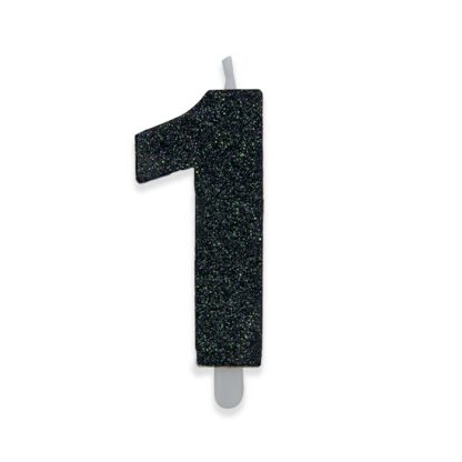 Candelina Glitter media nera numero 1