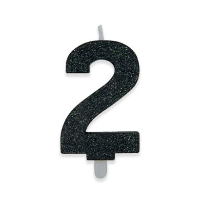 Candelina Glitter media nera numero 2