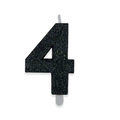 Candelina Glitter media nera numero 4