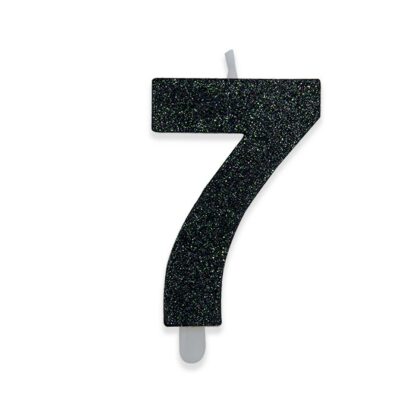Candelina Glitter media nera numero 7