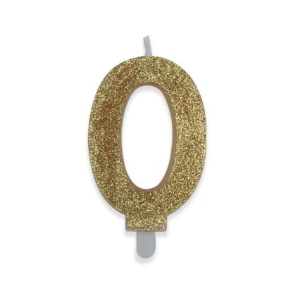 Candelina Glitter media oro numero 0