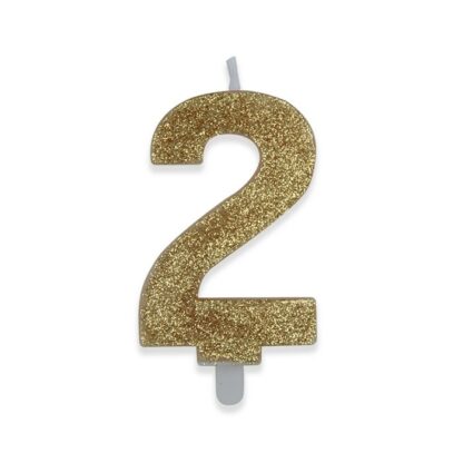 Candelina Glitter media oro numero 2