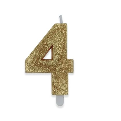Candelina Glitter media oro numero 4