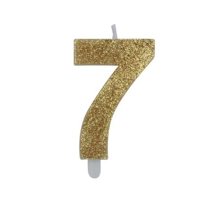 Candelina Glitter media oro numero 7