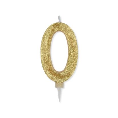 Candelina Glitter Maxi oro numero 0