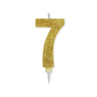 Candelina Glitter Maxi oro numero 7