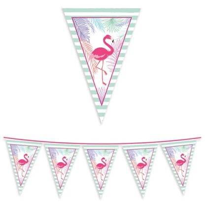 Festone bandiera Flamingo Party