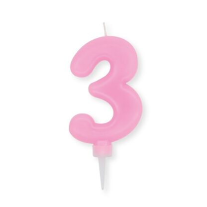 Candelina Plump rosa numero 3