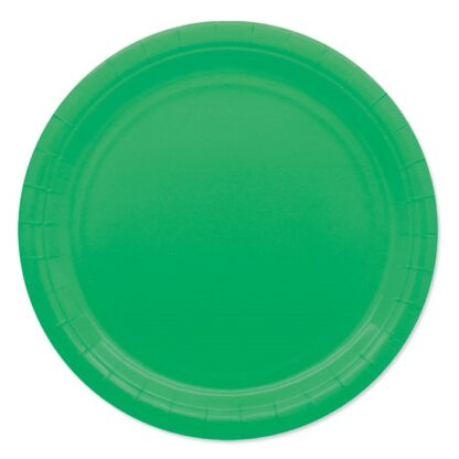 Piatti in cartoncino monocolore verde 25 cm