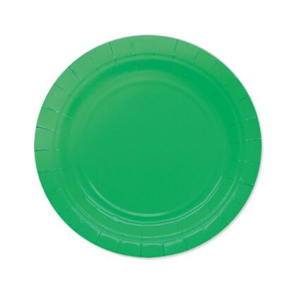 Piatti in cartoncino monocolore verde 18 cm
