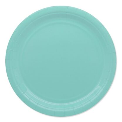Piatti in cartoncino monocolore Acqua marina 25 cm