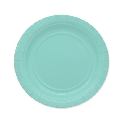 Piatti in cartoncino monocolore Acqua marina 18 cm